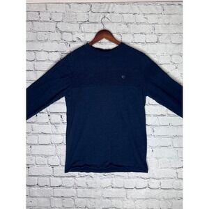 Veece Men's Navy‎ Blue Long Sleeve Crew Neck T-Shirt Size Medium